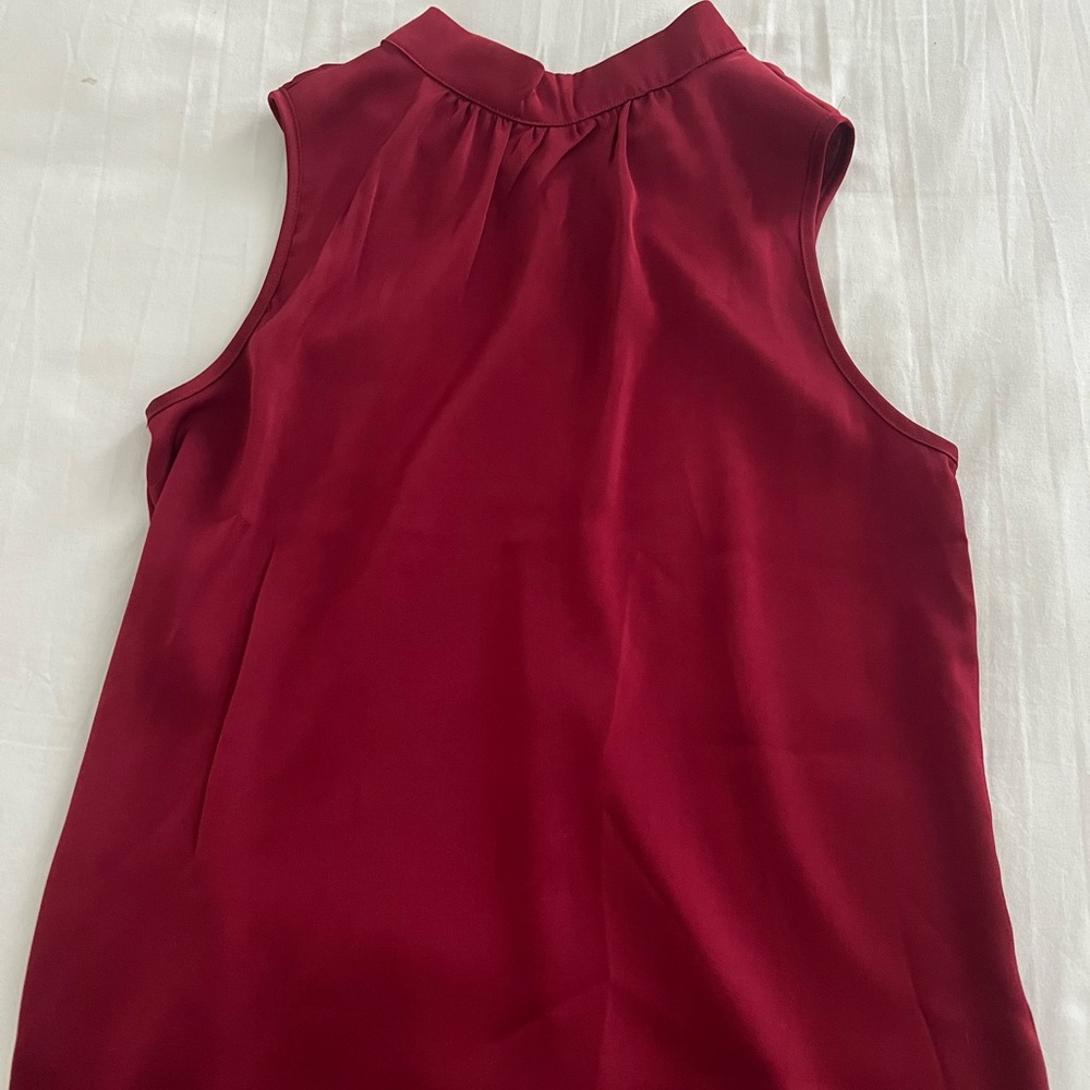 NWT SHEIN Red Sleeveless Collar Blouse